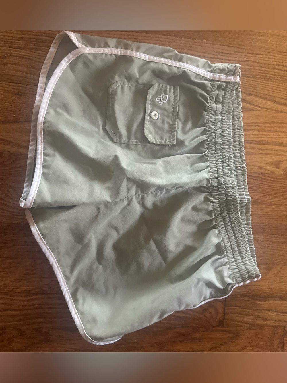 Dior Women’s Olive Green Athletic Shorts with White Trim